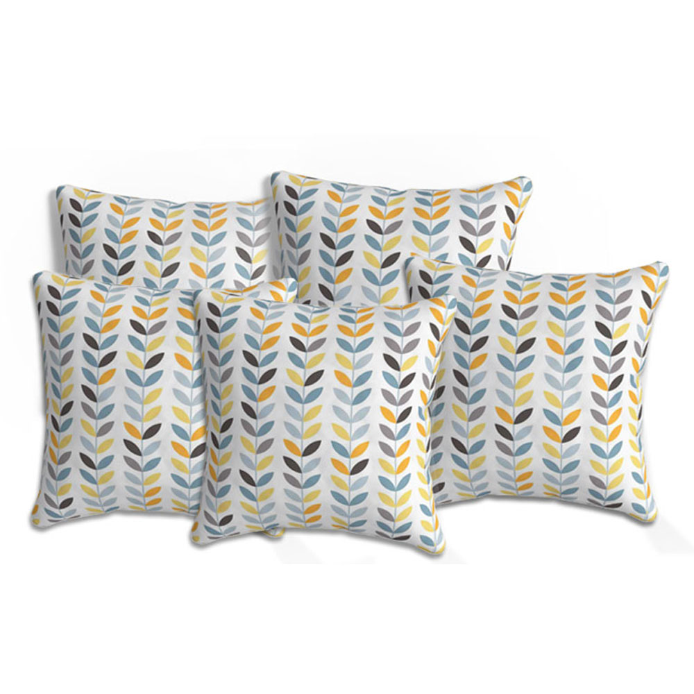 Anya Printed Grey Modern 16 x 16 inch Cushion CoverSet of 5