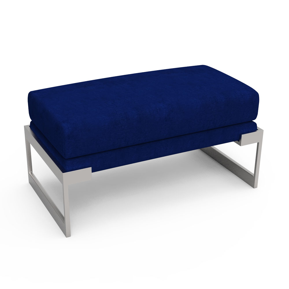 Royal Blue Colored Rectangular Ottoman Settee | Rainforest Italy