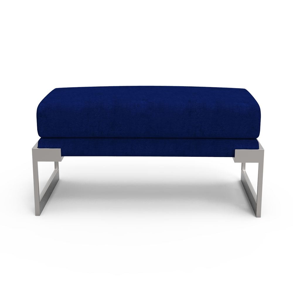Royal Blue Colored Rectangular Ottoman Settee | Rainforest Italy