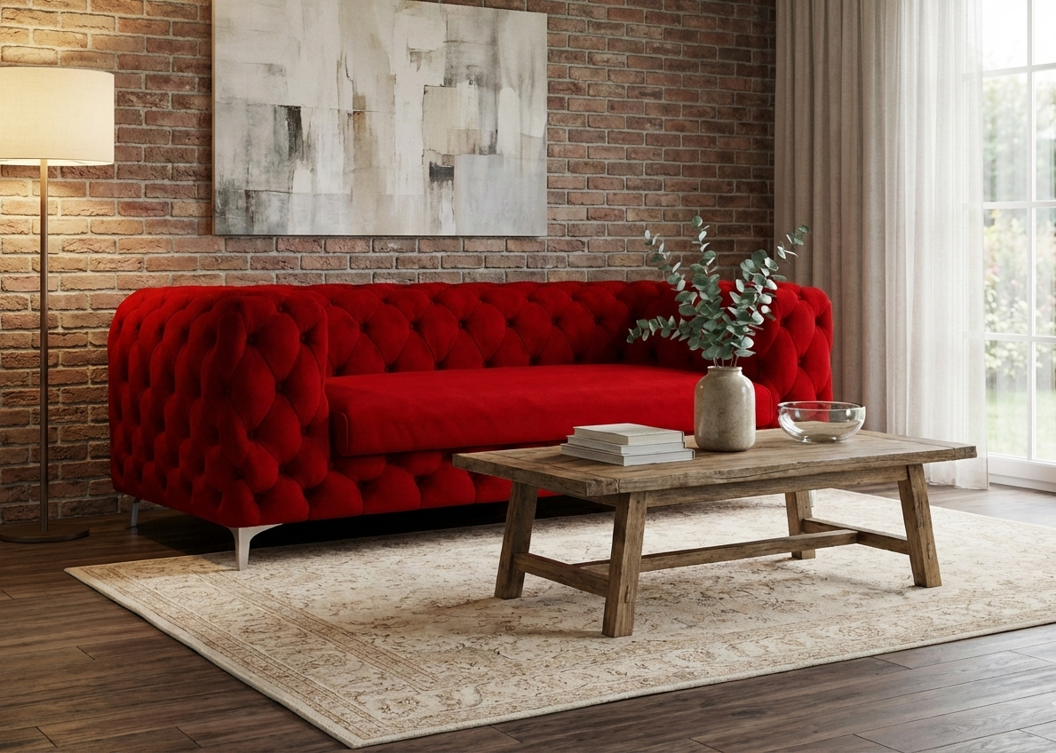 Pisano Sofa Crimson Red