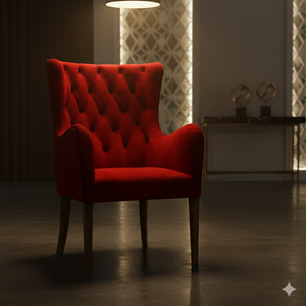 Laurel Armchair- Crimson Red