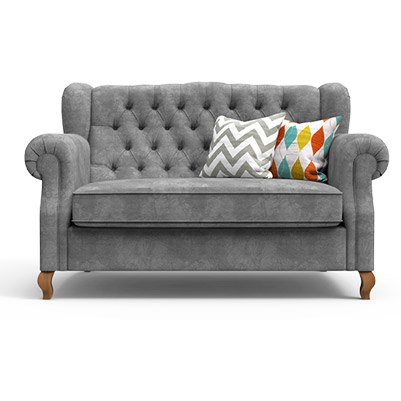 Classic Scroll Arm Sofa-Grey