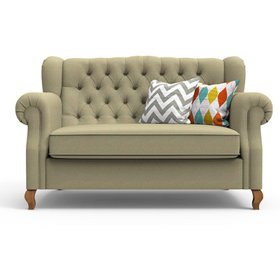 Classic Scroll Arm Sofa-Beige